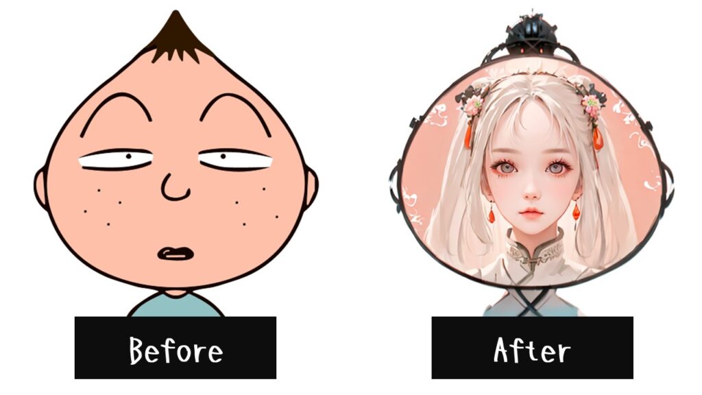 AIイラスト化アプリ「Meitu」で『ちびまる子ちゃん』の永沢君の変な髪型が髪型判定されるのか調査