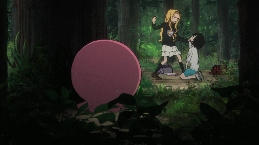 アニメ『タコピーの原罪』の第6話、最終回、まりなちゃんに引っ張られてダルダルになったと考察するTシャツからしずかちゃんのえちえちな腋が腋チラしたシーンがあったので「わかんないっピ」の人に紹介。